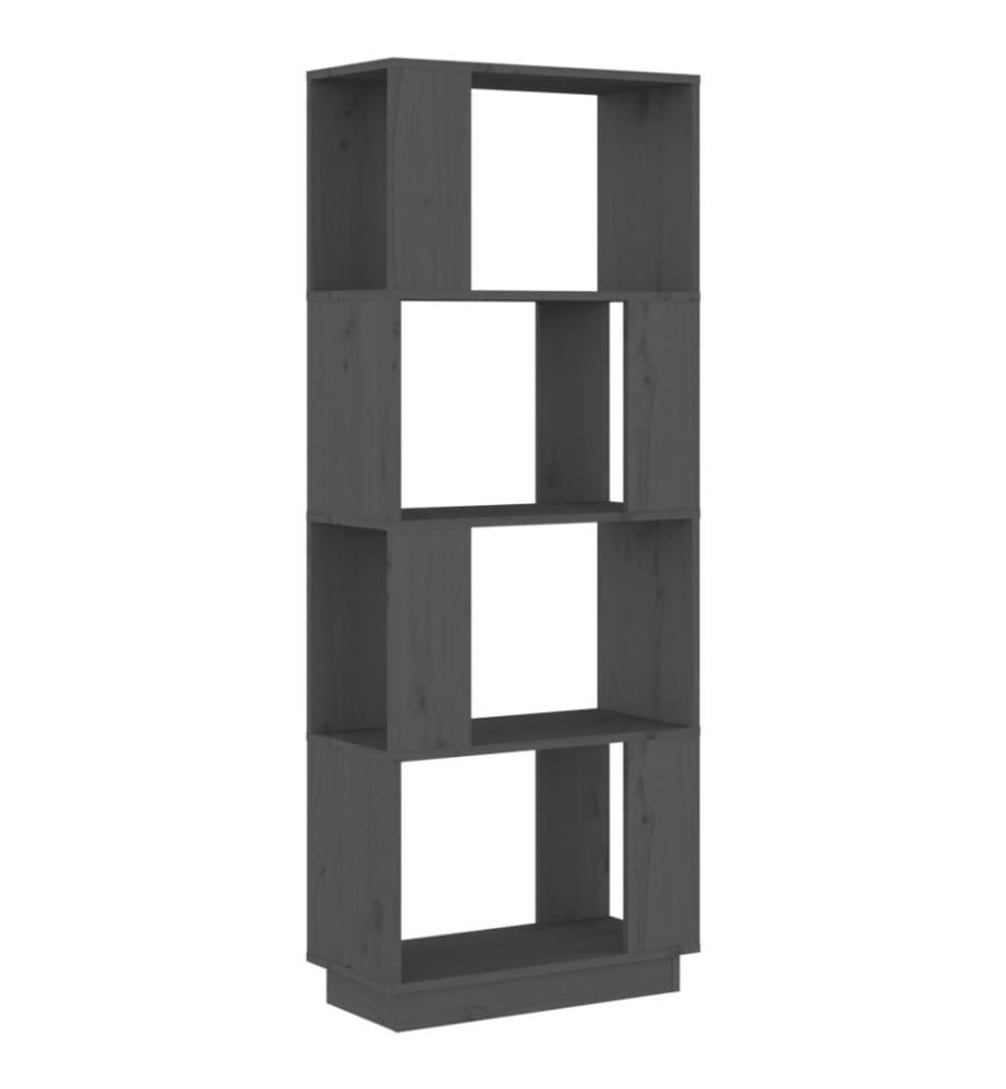 Bibliothèque/Séparateur de pièce Gris 51x25x132 cm Pin solide