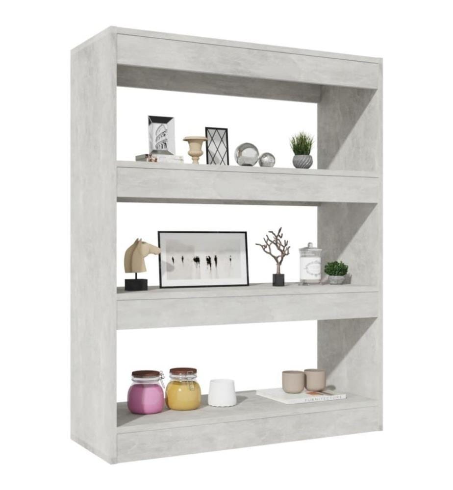 Bücherregal/Raumteiler Betongrau 80x30x103 cm Holzwerkstoff