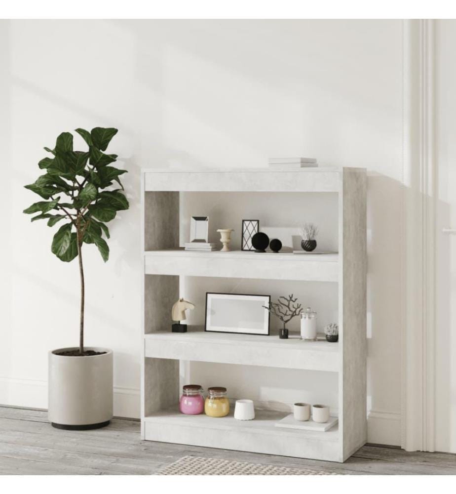 Bücherregal/Raumteiler Betongrau 80x30x103 cm Holzwerkstoff