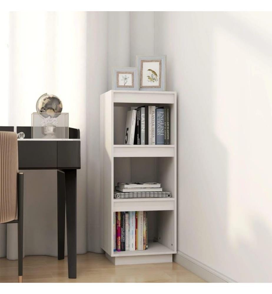 Bücherregal/Raumteiler Weiss 40x35x103 cm Massivholz Kiefer