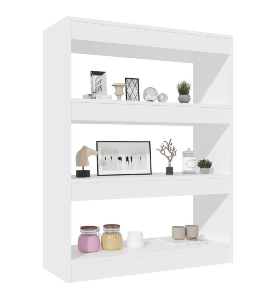 Bibliothèque/Cloison Blanc 80x30x103 cm Bois d'ingénierie