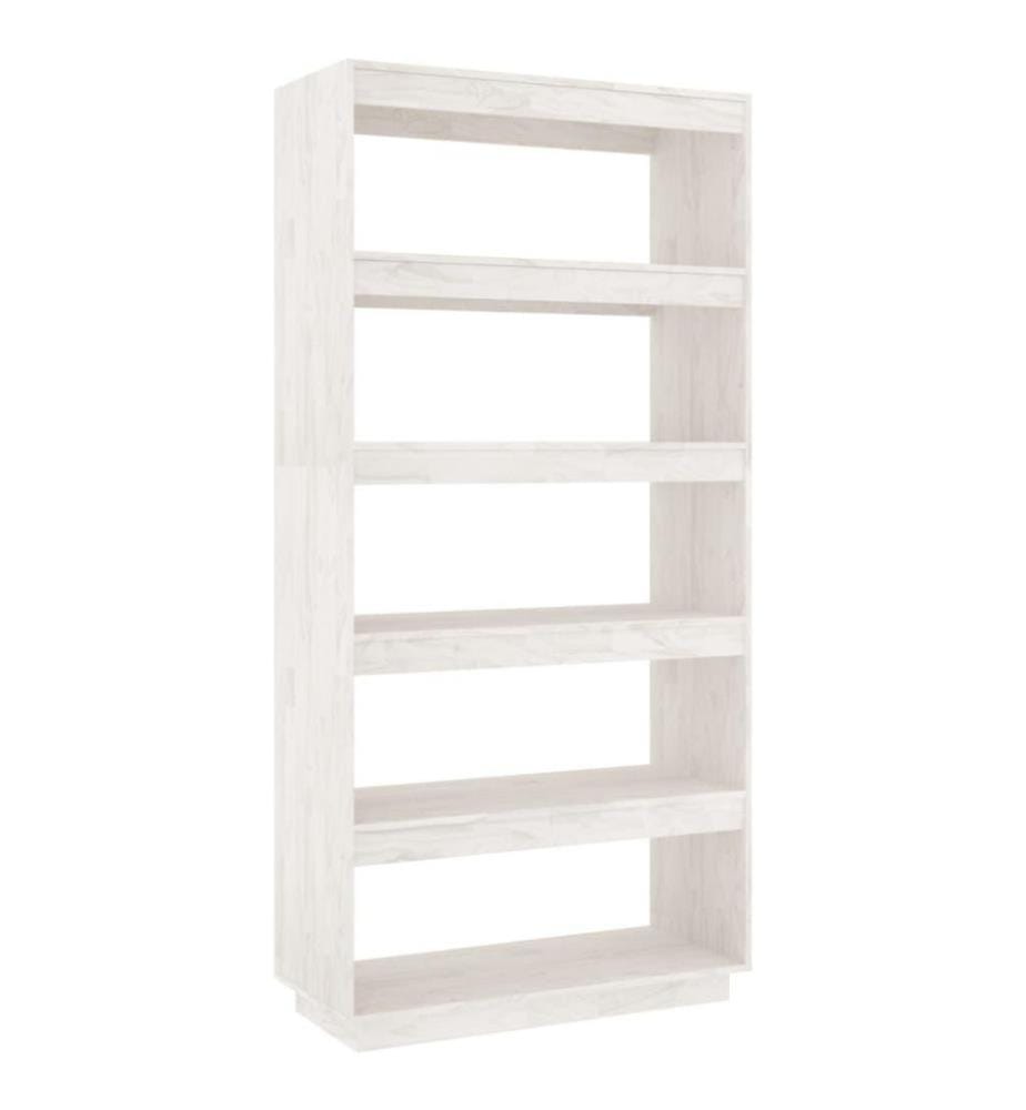 Bücherregal/Raumteiler Weiss 80x35x167 cm Massivholz Kiefer
