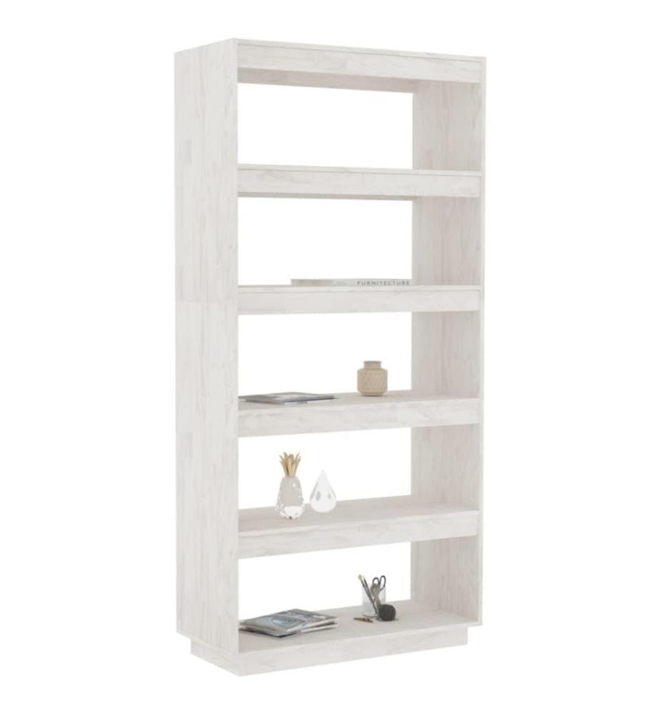 Bücherregal/Raumteiler Weiss 80x35x167 cm Massivholz Kiefer