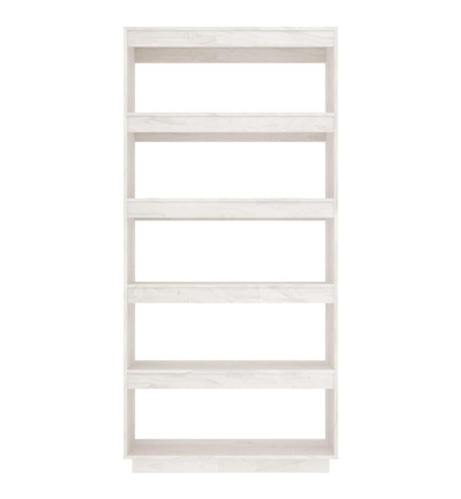 Bücherregal/Raumteiler Weiss 80x35x167 cm Massivholz Kiefer