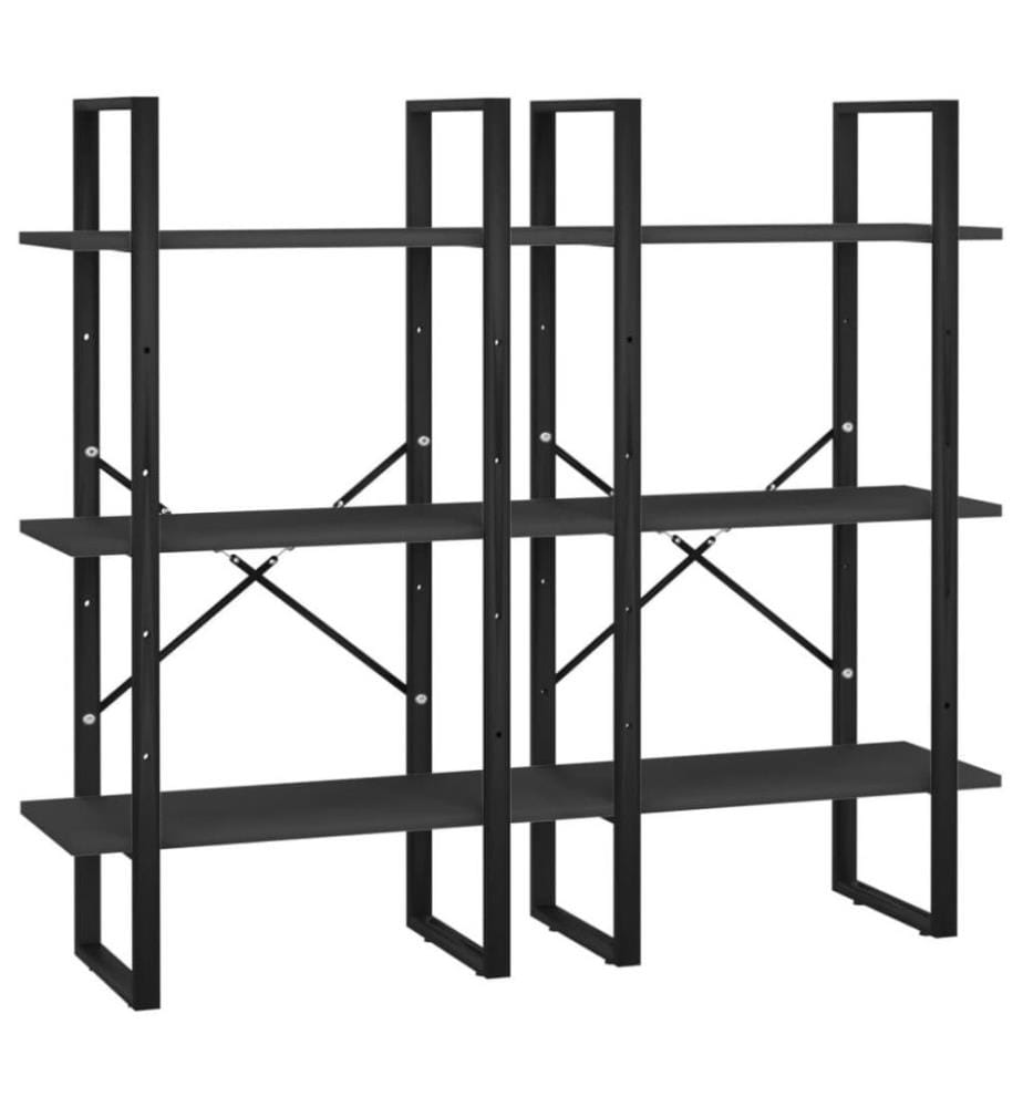 Étagère de rangement Noir 60x30x210 cm Bois d'ingénierie