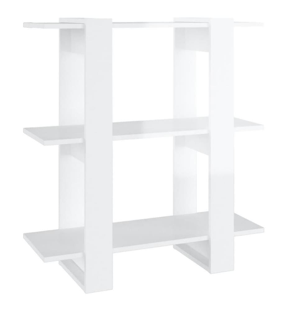 Bücherregal/Raumteiler Hochglanz-Weiss 80x30x87 cm
