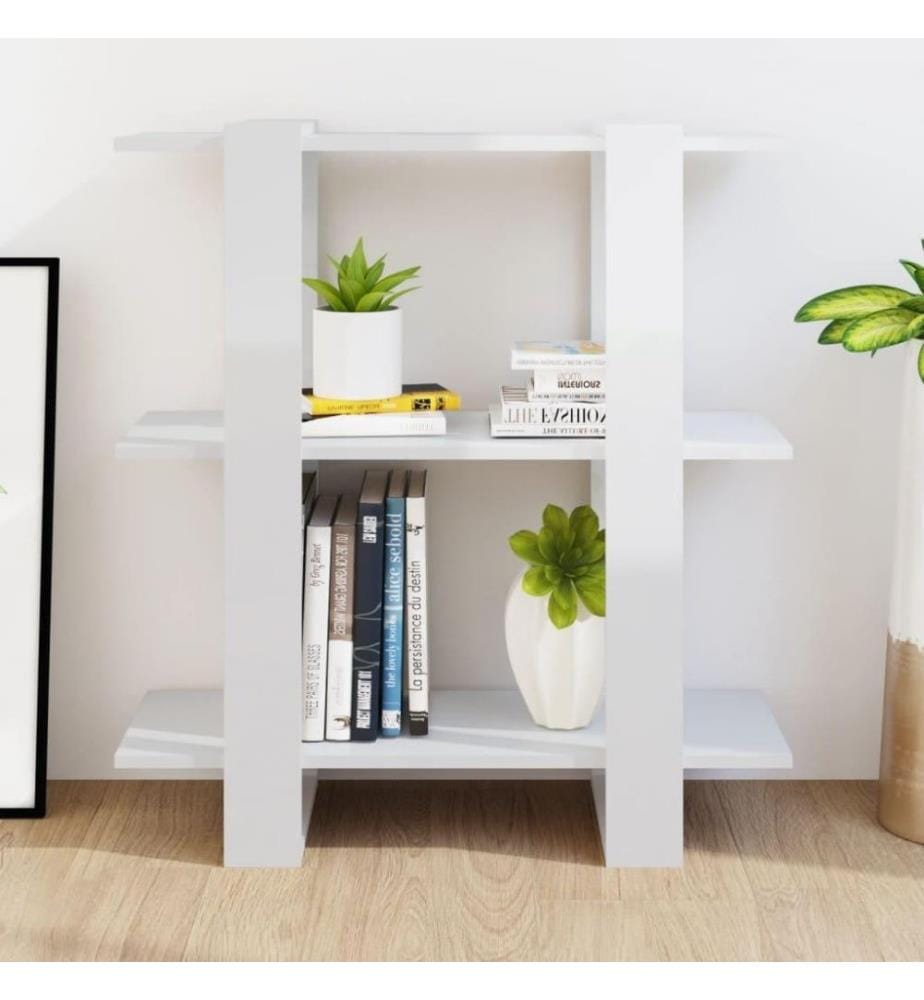 Bücherregal/Raumteiler Hochglanz-Weiss 80x30x87 cm