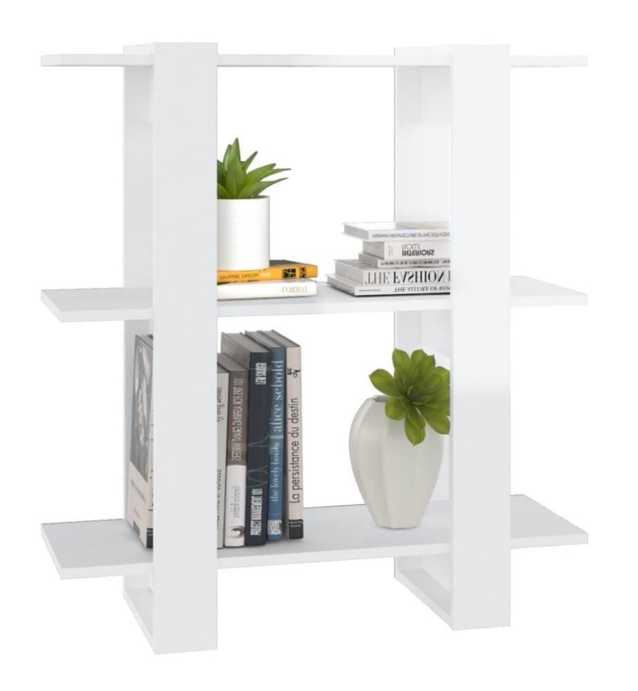 Bücherregal/Raumteiler Hochglanz-Weiss 80x30x87 cm