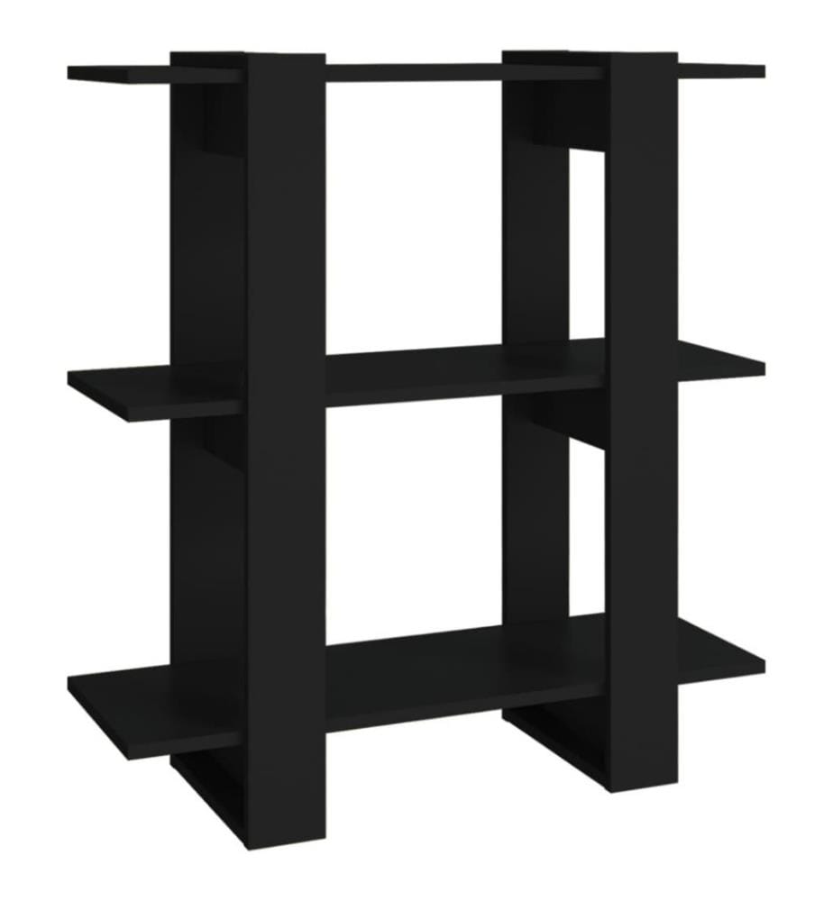 Bücherregal/Raumteiler Schwarz 80x30x87 cm