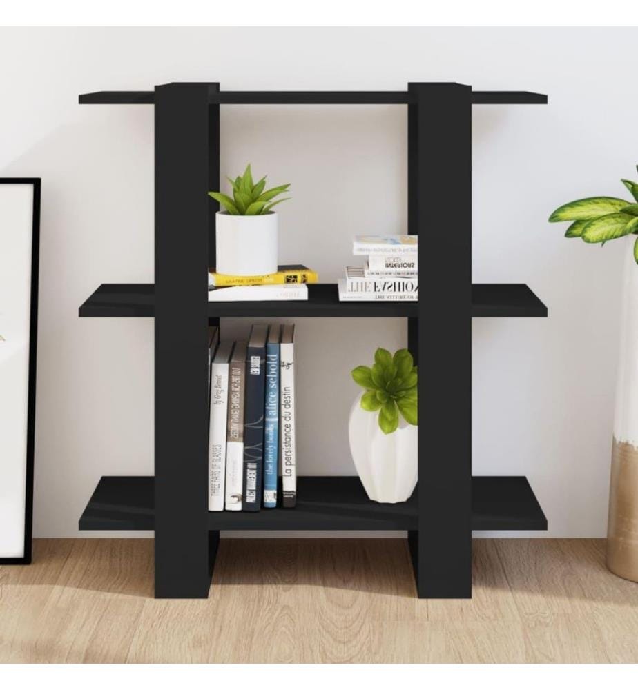 Bücherregal/Raumteiler Schwarz 80x30x87 cm