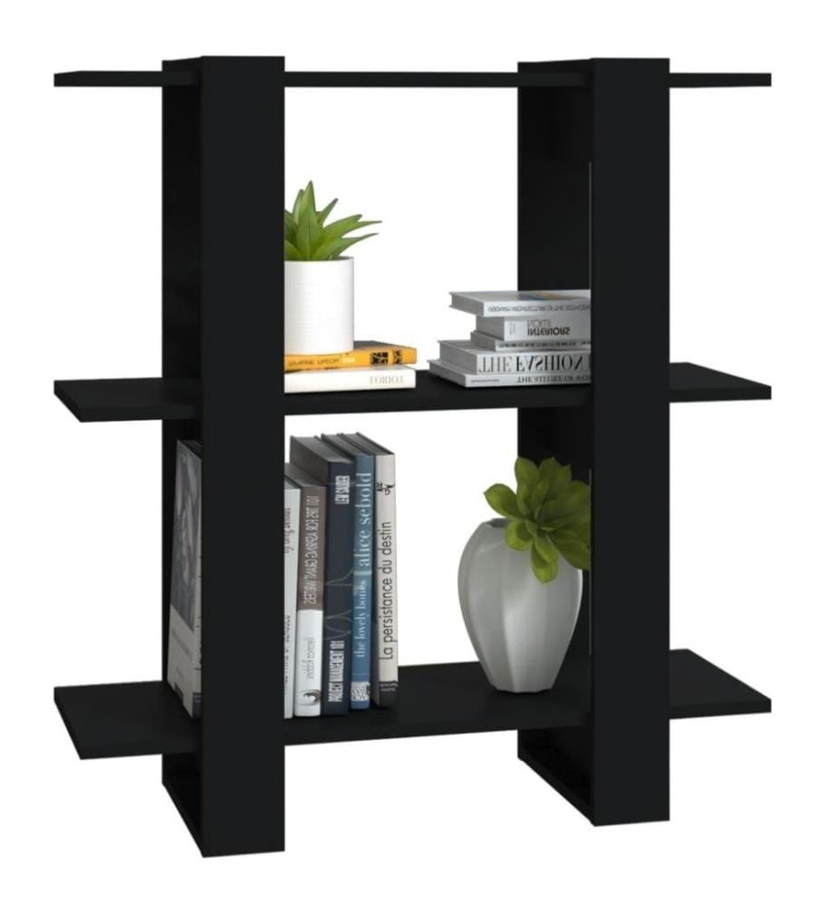 Bücherregal/Raumteiler Schwarz 80x30x87 cm