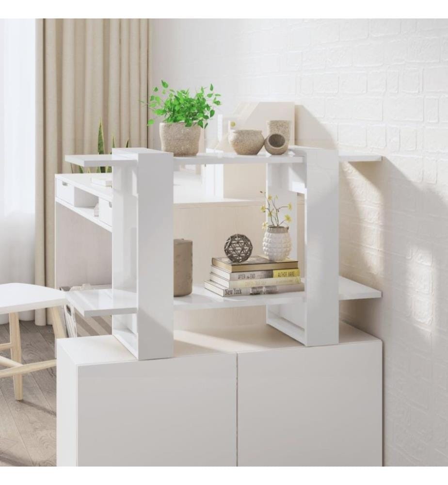 Bücherregal/Raumteiler Hochglanz-Weiss 80x30x51 cm