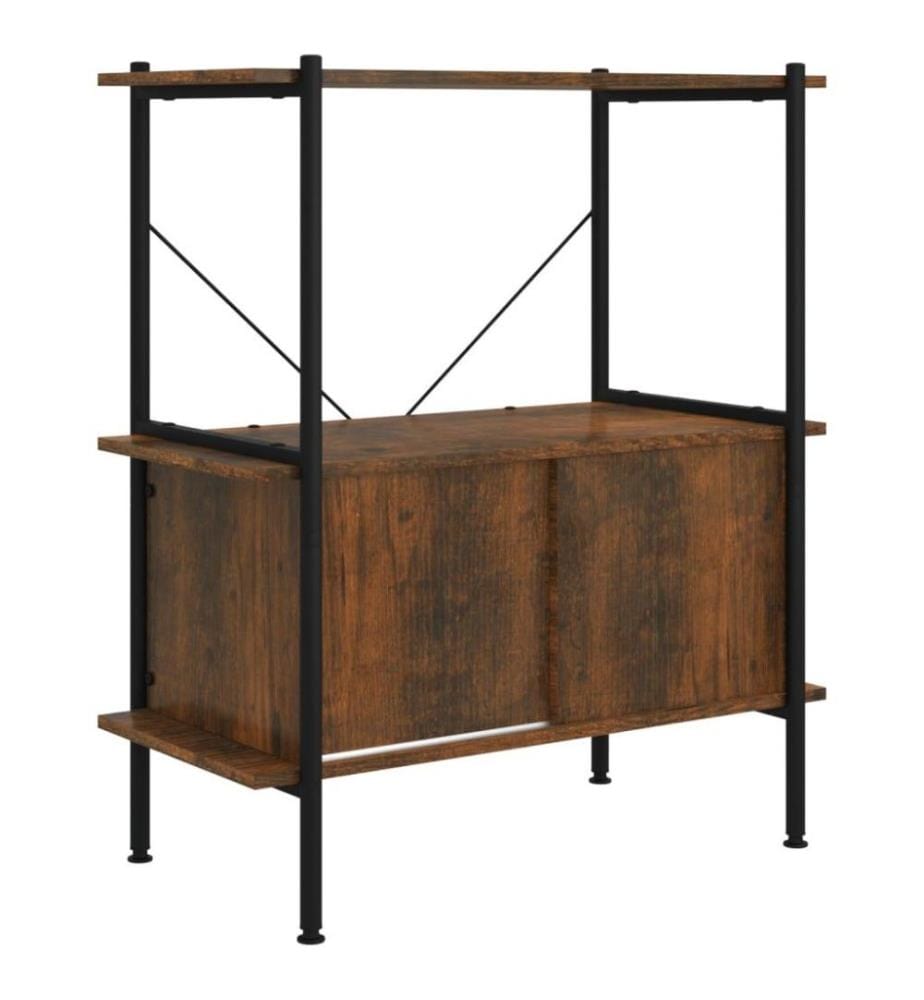 Regal mit 3 Böden und Schrank 80x40x92 cm Stahl Holzwerkstoff