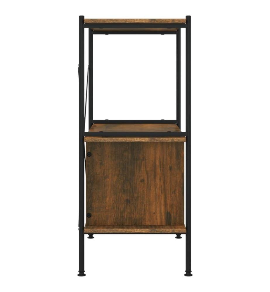 Regal mit 3 Böden und Schrank 80x40x92 cm Stahl Holzwerkstoff