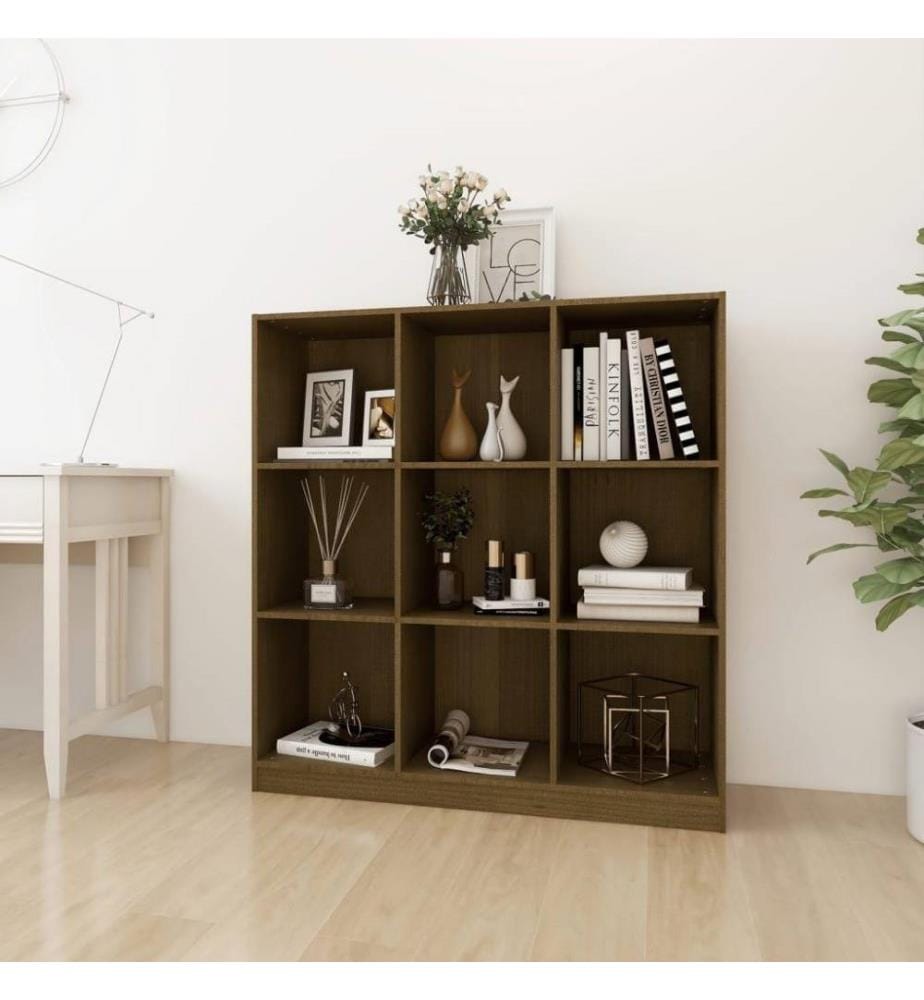 Bibliothèque/Séparateur de pièce Marron miel 104x33,5x110cm Pin