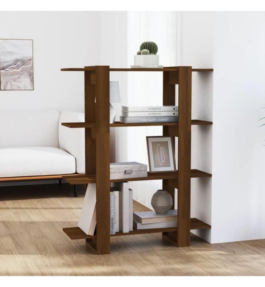 Bücherregal/Raumteiler Braun Eichen-Optik 100×30×123,5 cm