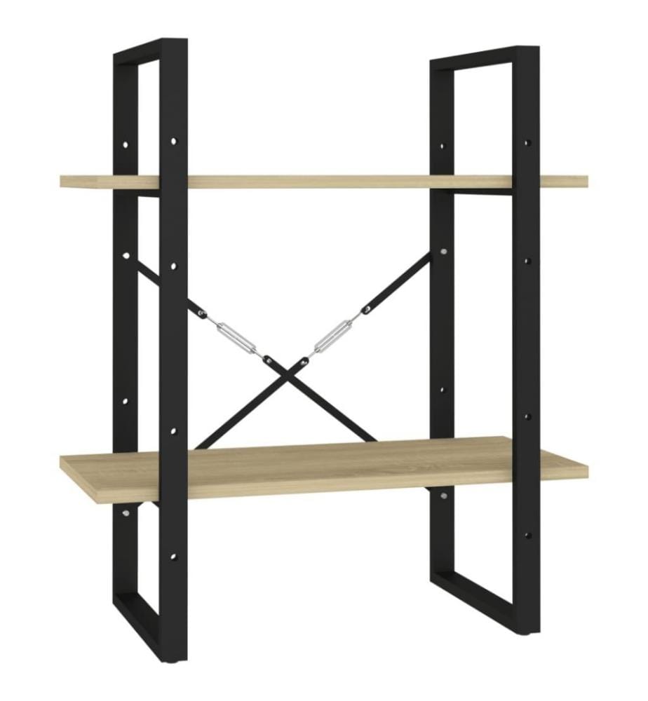 Bücherregal 2 Fächer Sonoma-Eiche 60x30x70 cm Holzwerkstoff