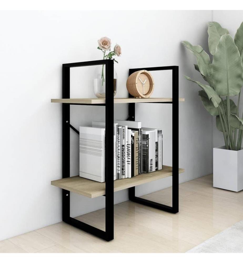 Bücherregal 2 Fächer Sonoma-Eiche 60x30x70 cm Holzwerkstoff
