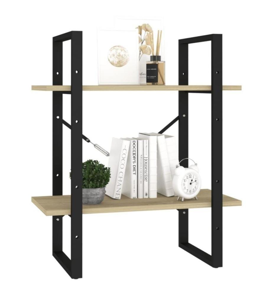 Bücherregal 2 Fächer Sonoma-Eiche 60x30x70 cm Holzwerkstoff