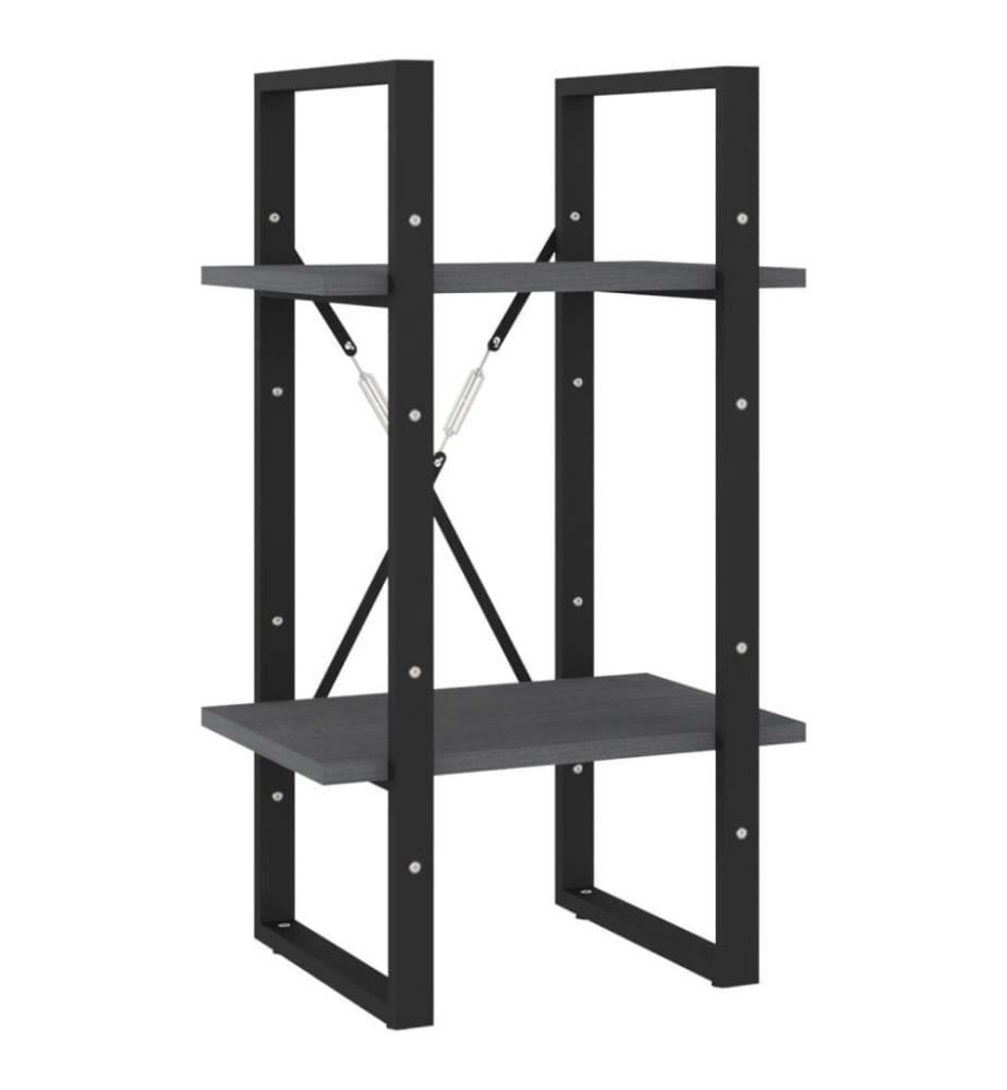 Bibliothèque à 5 niveaux Gris 40x30x175 cm Bois de pin