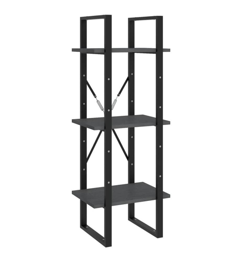 Bibliothèque à 5 niveaux Gris 40x30x175 cm Bois de pin