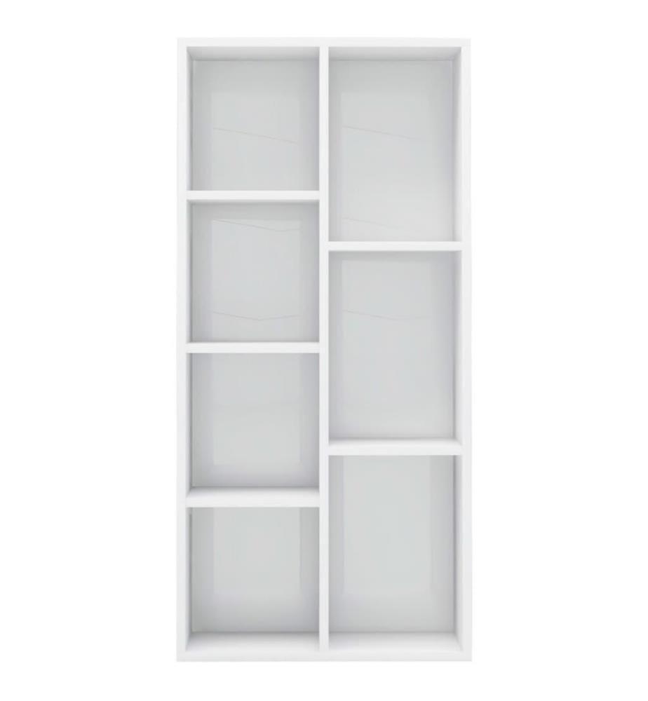 Bibliothèque Blanc brillant 50x25x106 cm Aggloméré