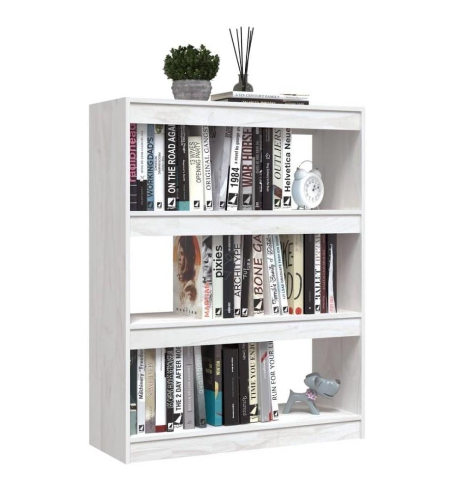 Bücherregal/Raumteiler Weiss 100x30x103 cm Kiefer Massivholz
