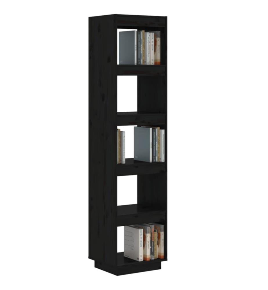 Bücherregal/Raumteiler Schwarz 40x35x167 cm Massivholz Kiefer