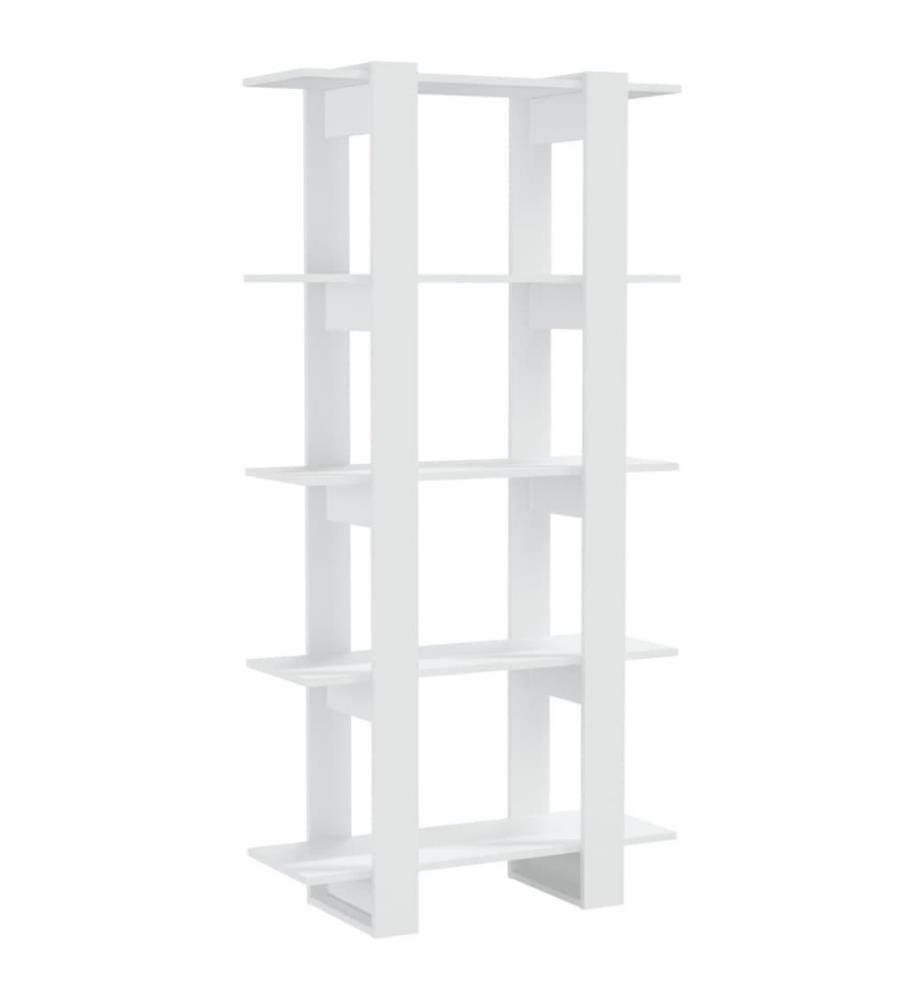 Bücherregal/Raumteiler Weiss 80x30x160 cm Holzwerkstoff