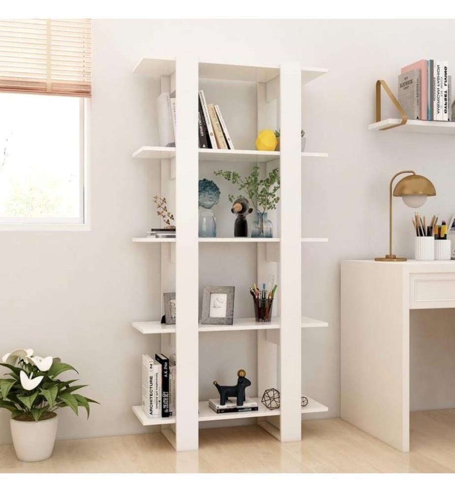 Bücherregal/Raumteiler Weiss 80x30x160 cm Holzwerkstoff