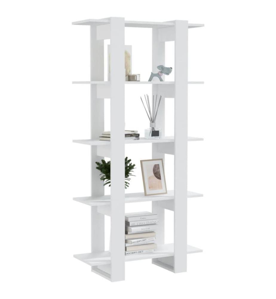 Bücherregal/Raumteiler Weiss 80x30x160 cm Holzwerkstoff