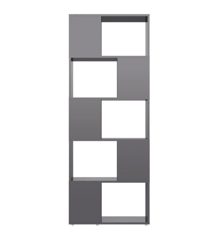 Bücherregal Raumteiler Hochglanz-Grau 60x24x155 cm