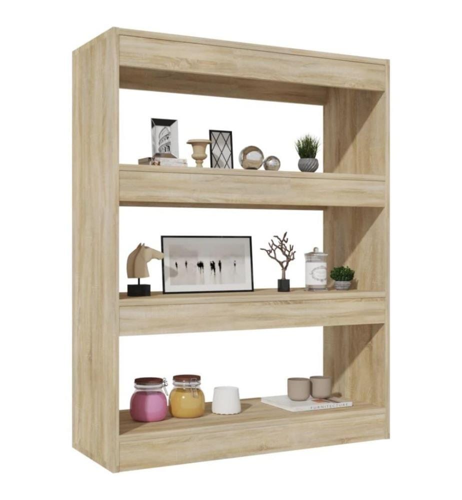 Bücherregal/Raumteiler Sonoma-Eiche 80x30x103 cm Holzwerkstoff