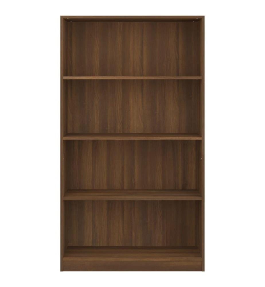 Bibliothèque 4 niveaux Chêne marron 80x24x142cm Bois ingénierie