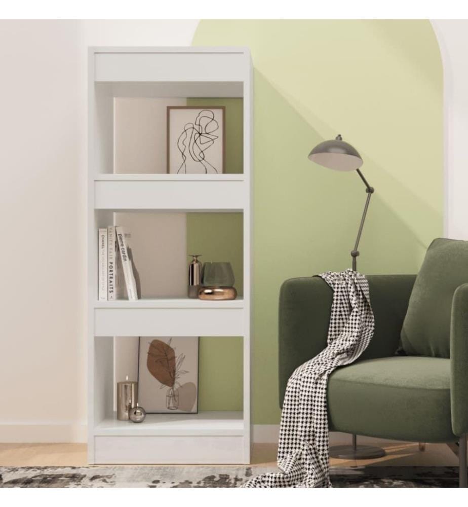 Bibliothèque/Séparateur de pièce Blanc brillant 40x30x103 cm