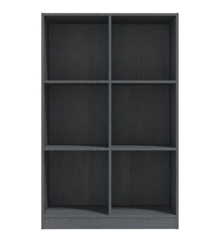 Bibliothèque Gris 70x33x110 cm Bois de pin massif