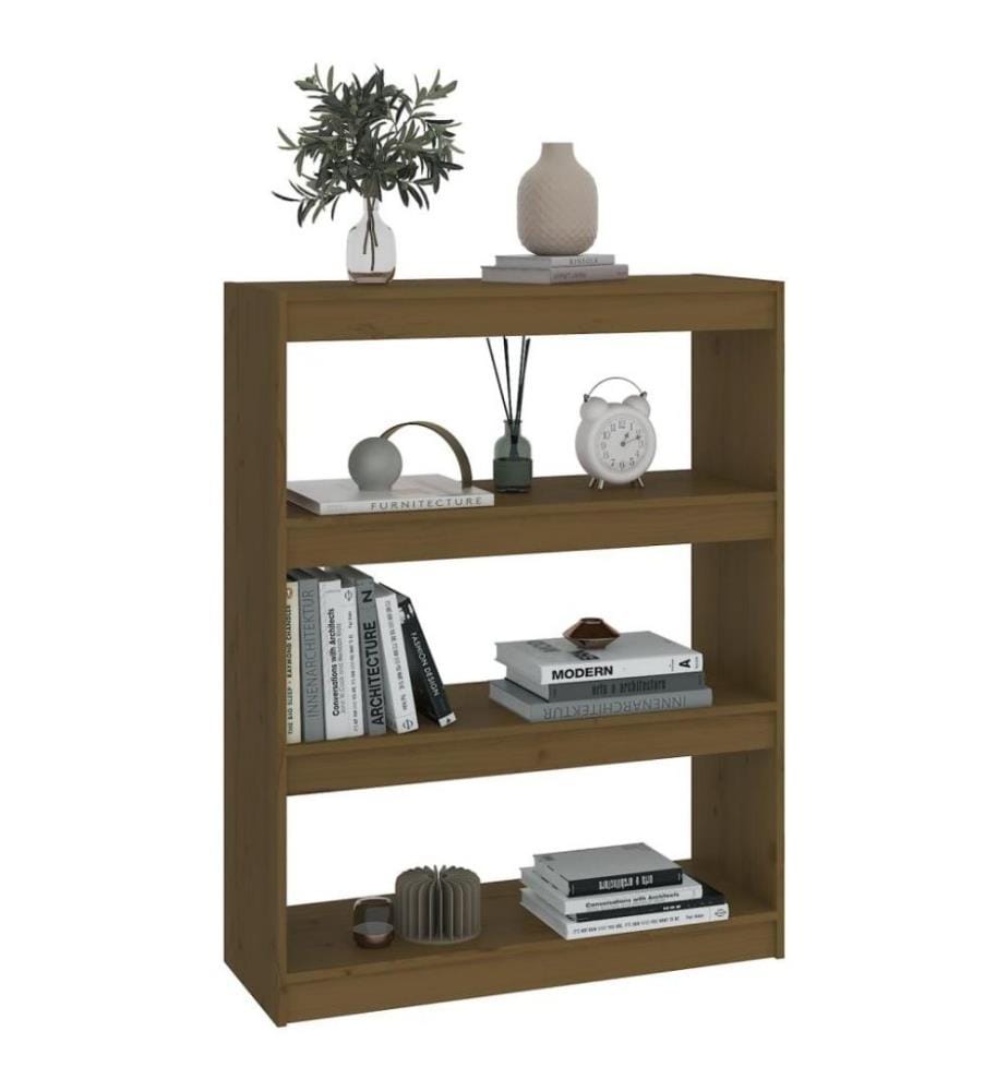 Bibliothèque/Séparateur de pièce Marron miel 80x30x103,5 cm Pin