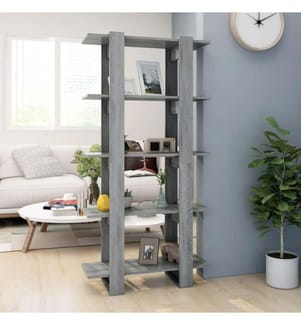 Bücherregal/Raumteiler Grau Sonoma 80x30x160 cm Holzwerkstoff