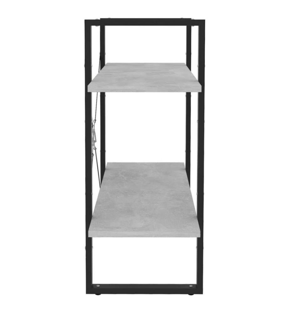 Bücherregal 2 Fächer Betongrau 80x30x70 cm Holzwerkstoff