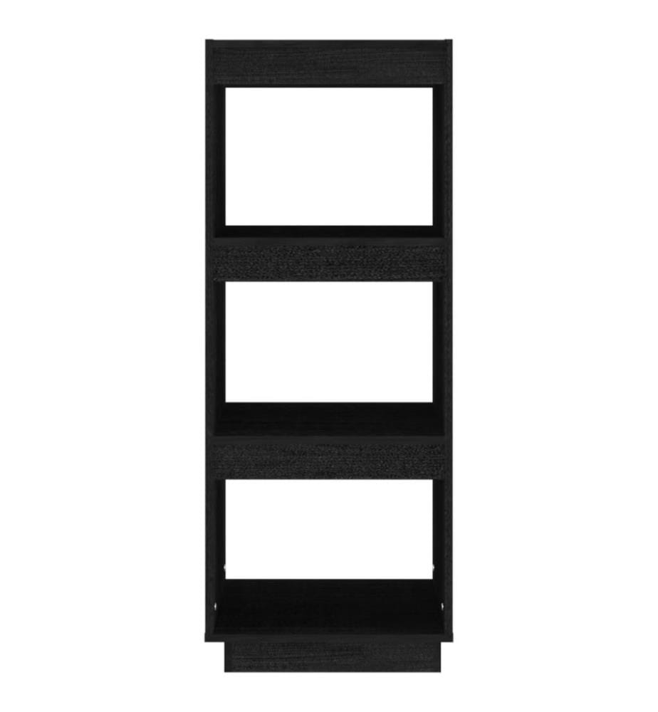 Bücherregal/Raumteiler Schwarz 40x35x103 cm Massivholz Kiefer