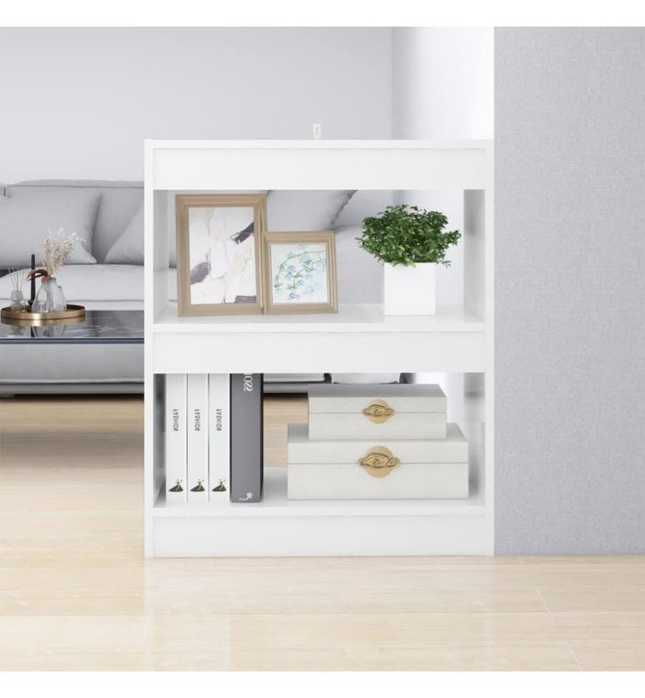 Bücherregal/Raumteiler Hochglanz-Weiss 60x30x72 cm
