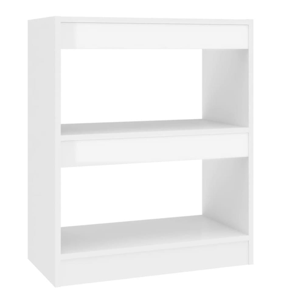 Bücherregal/Raumteiler Hochglanz-Weiss 60x30x72 cm