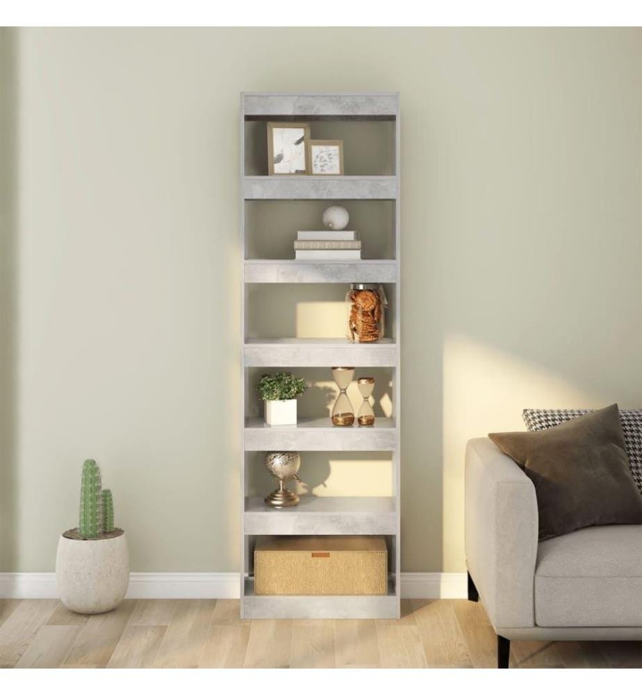 Bücherregal/Raumteiler Betongrau 60x30x198 cm