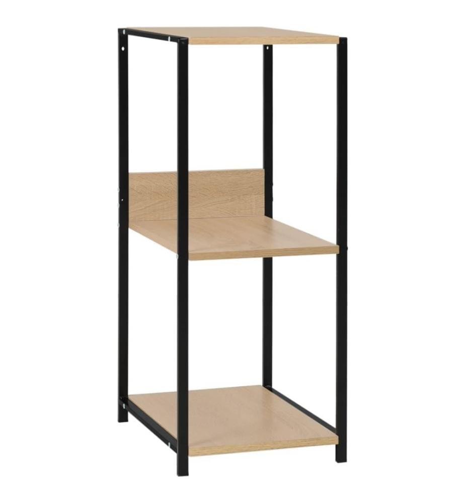 Étagère à livre petite Noir et chêne 33,5x39,6x79,7cm Aggloméré