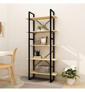 Bibliothèque à 5 niveaux 80x30x175 cm Bois de pin