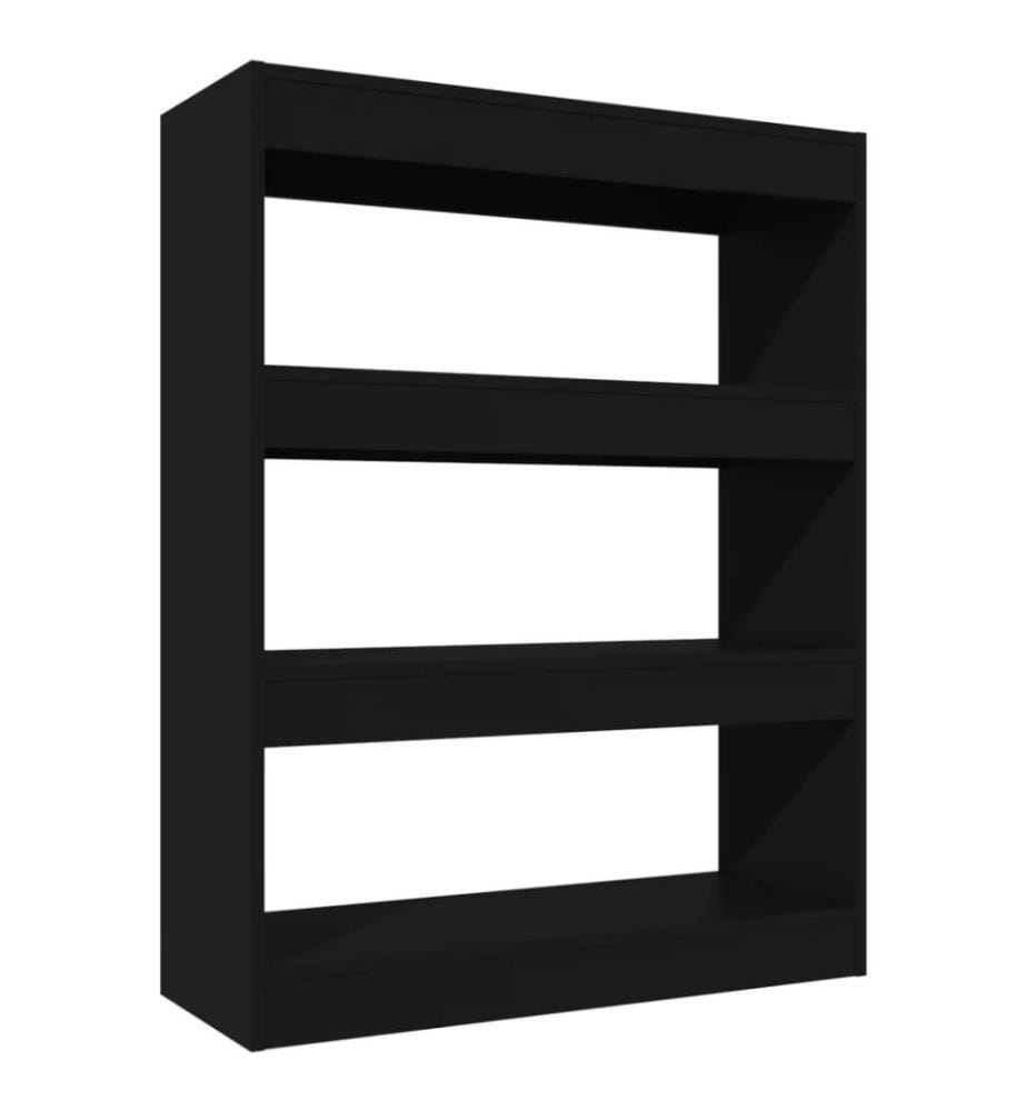 Bücherregal/Raumteiler Schwarz 80x30x103 cm Holzwerkstoff