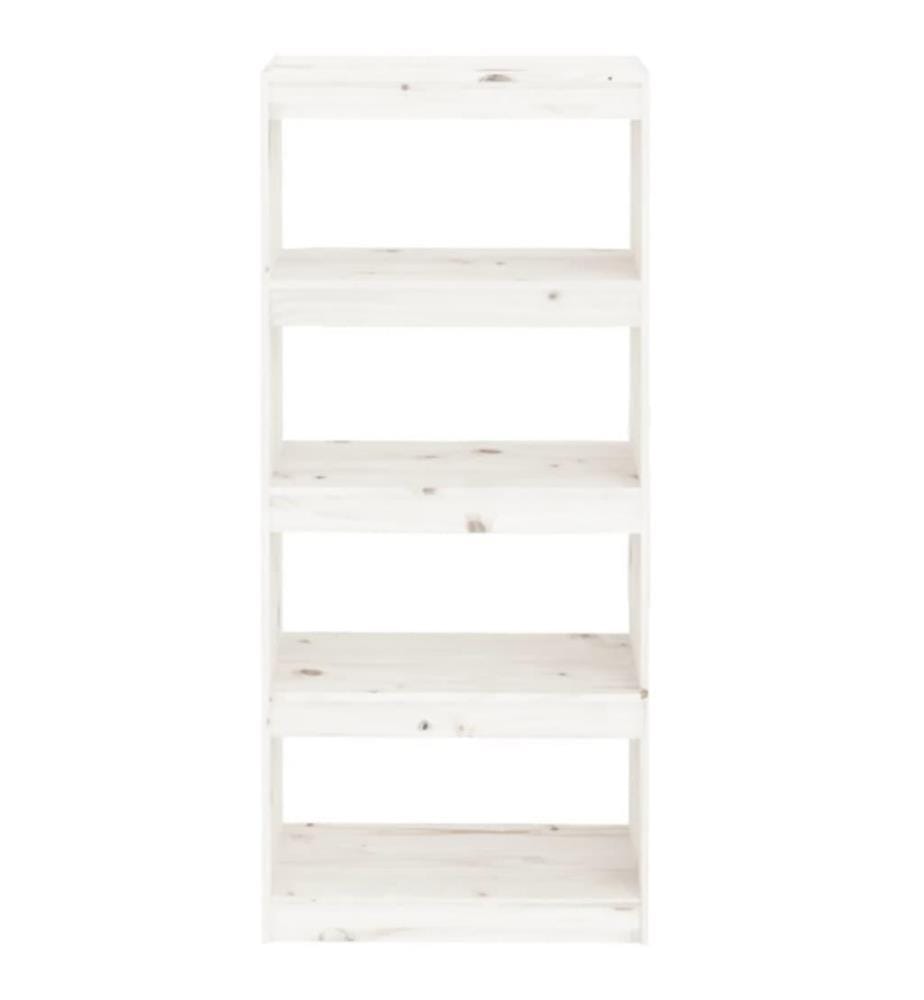 Bibliothèque/Séparateur de pièce Blanc 60x30x135,5cm Pin solide