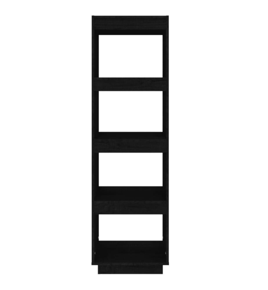 Bibliothèque/Séparateur de pièce Noir 40x35x135 cm Pin massif
