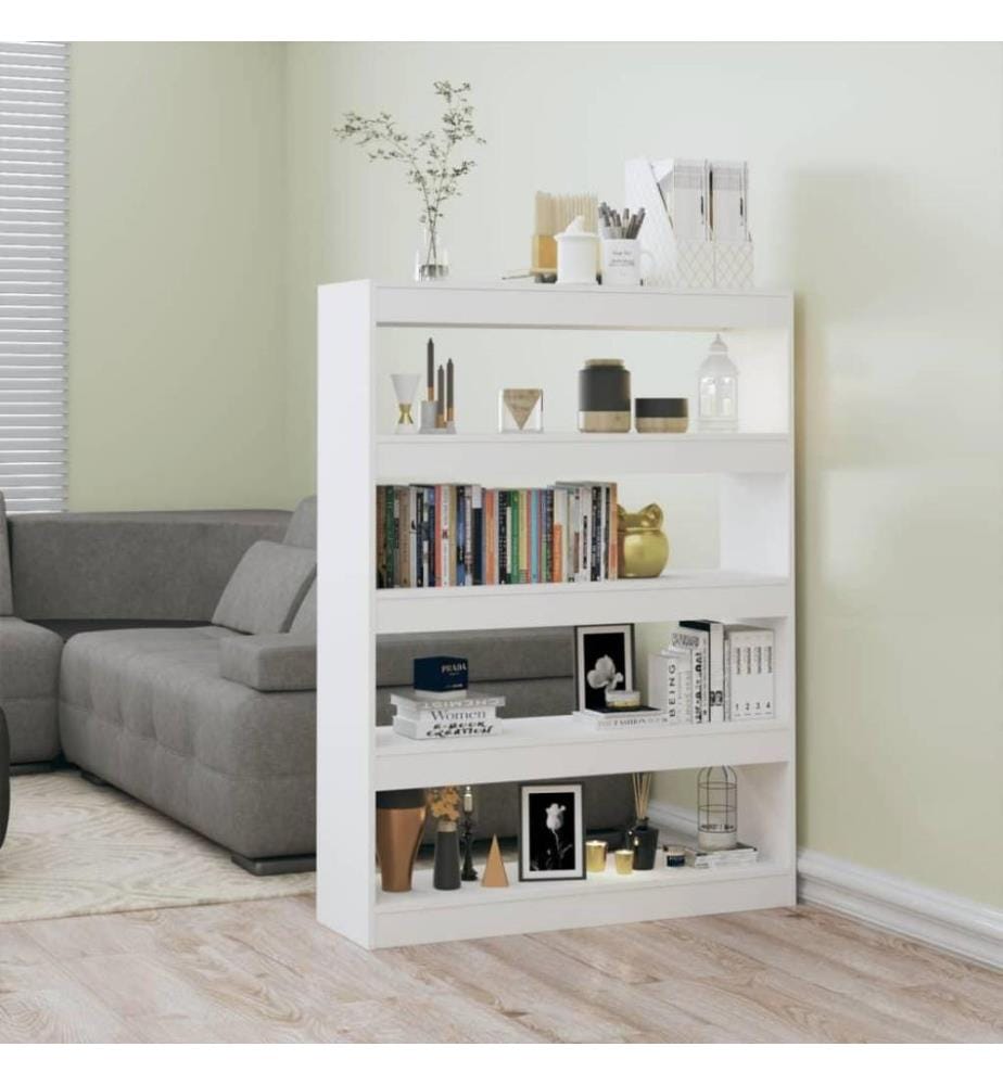 Bibliothèque/Séparateur de pièce Blanc 100x30x135 cm