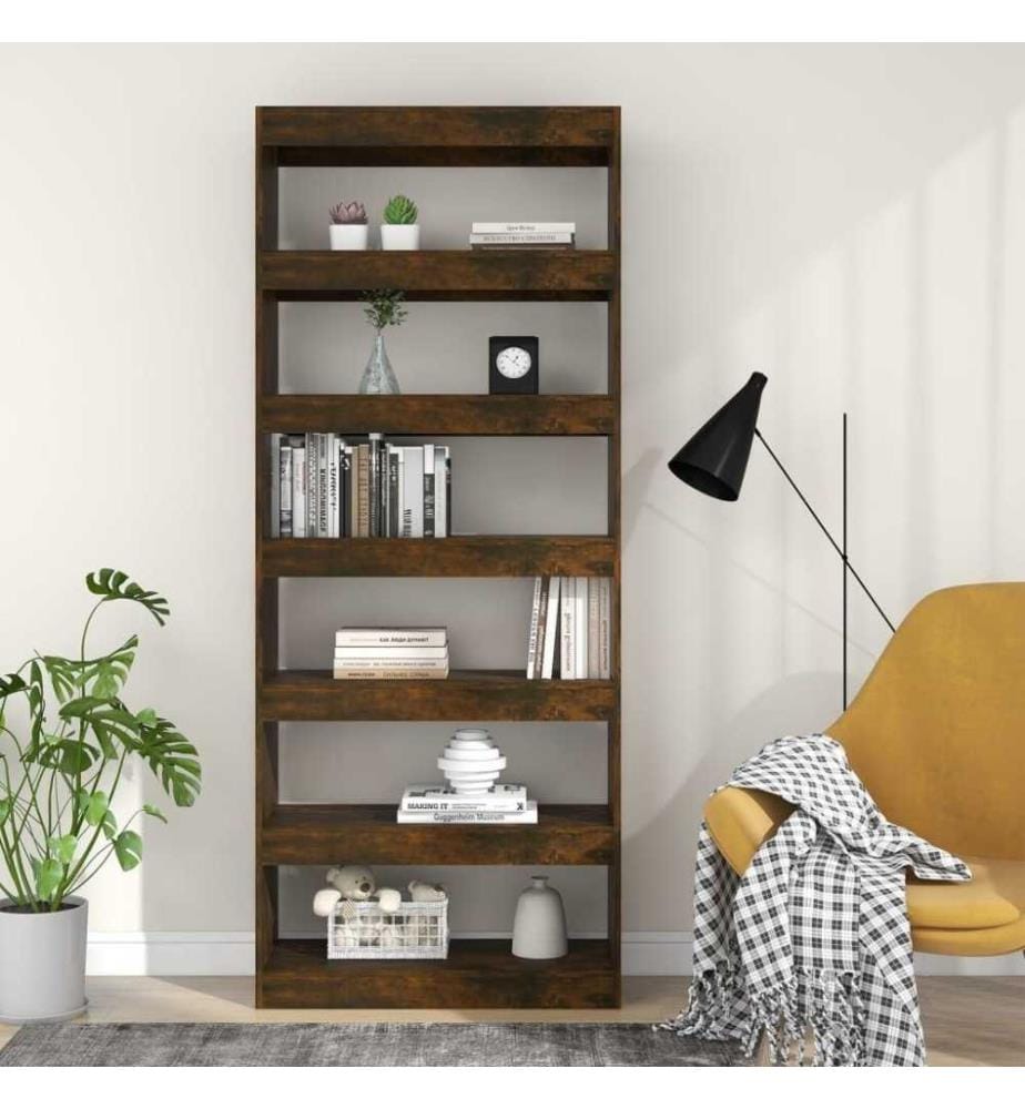 Bücherregal/Raumteiler Räuchereiche 80x30x198 cm Holzwerkstoff